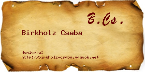 Birkholz Csaba névjegykártya