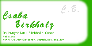 csaba birkholz business card